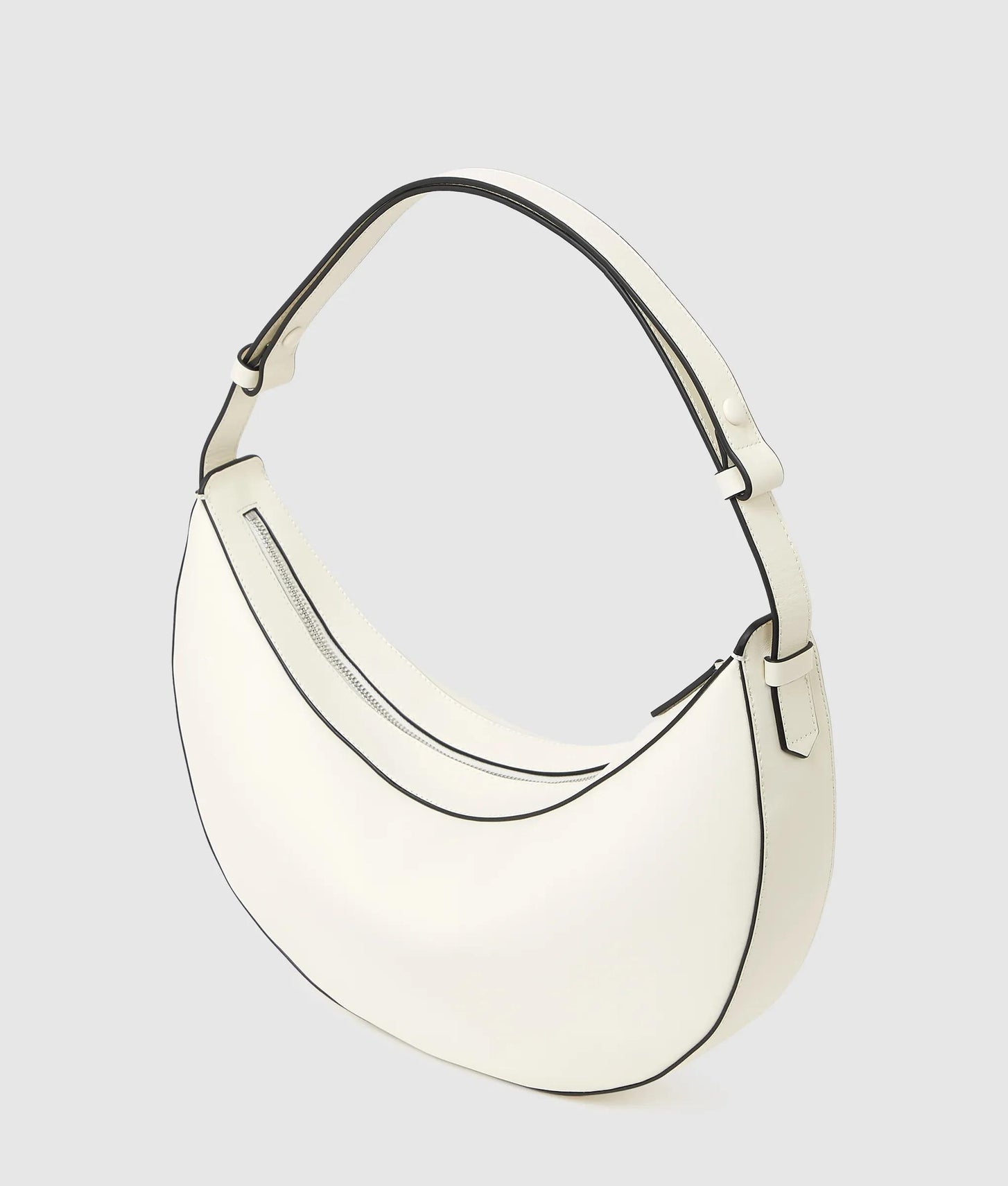 KarlLagerfeld Kautograph Oversized Moon Bag Off White