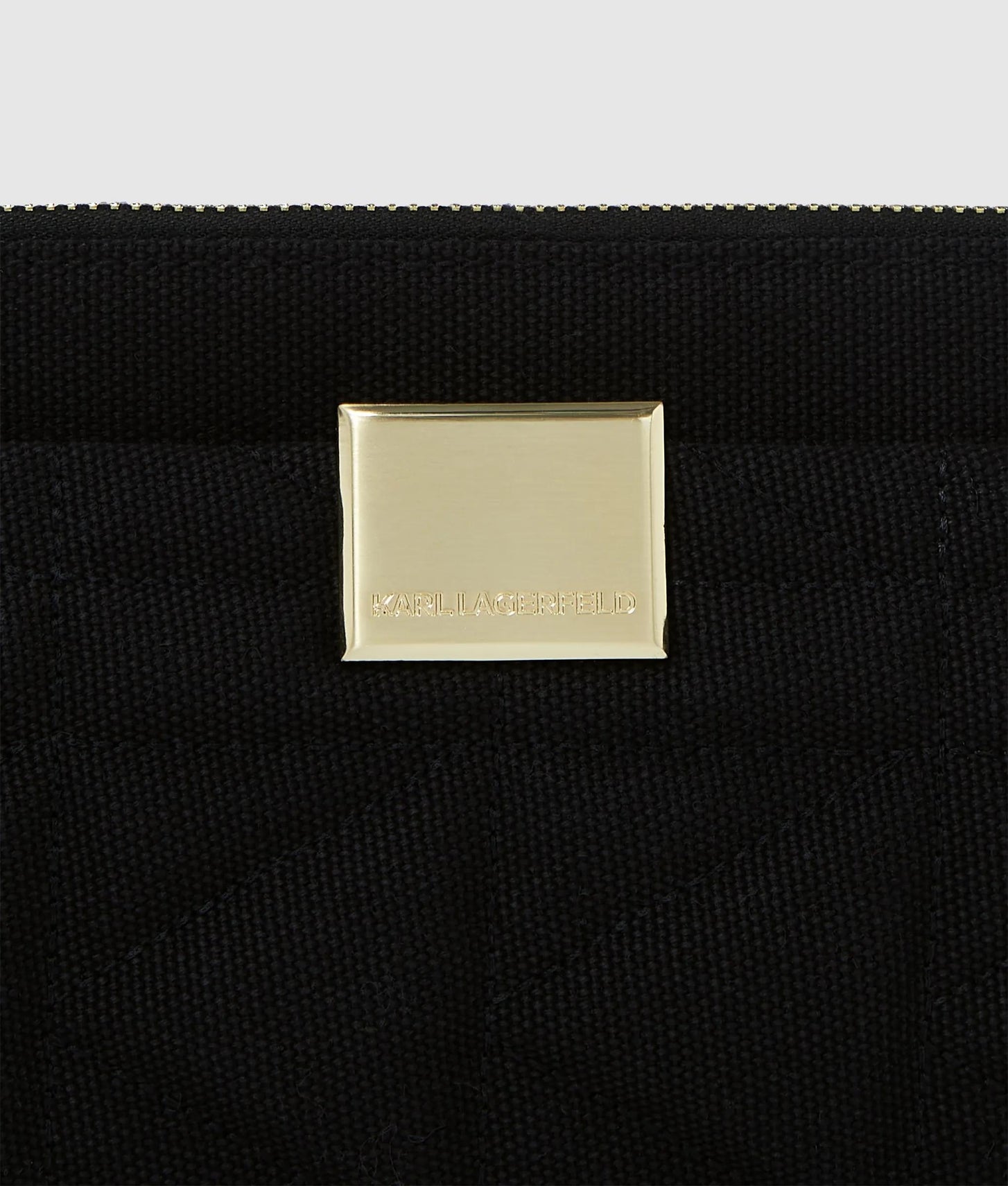 KarlLagerfeld Kl X Amber Valletta Kuilt Canvas Shoulder Bag Black
