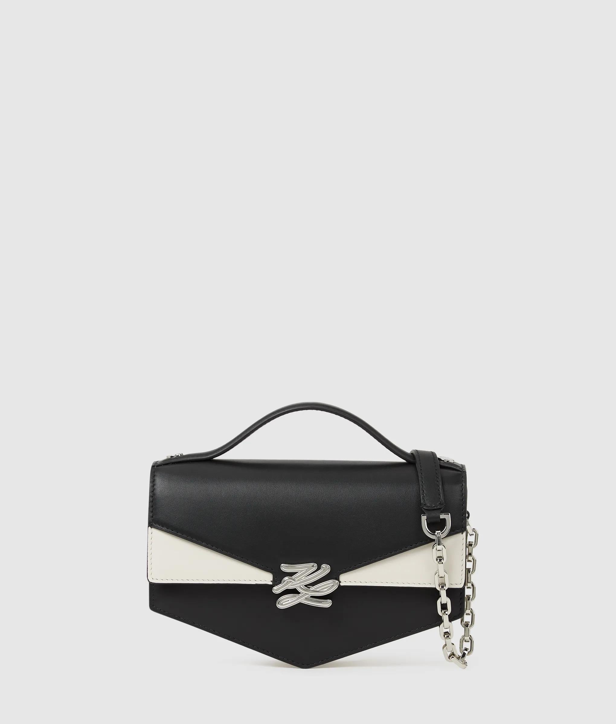 KarlLagerfeld Kl Studio Autograph Monochrome Crossbody Bag Black/White