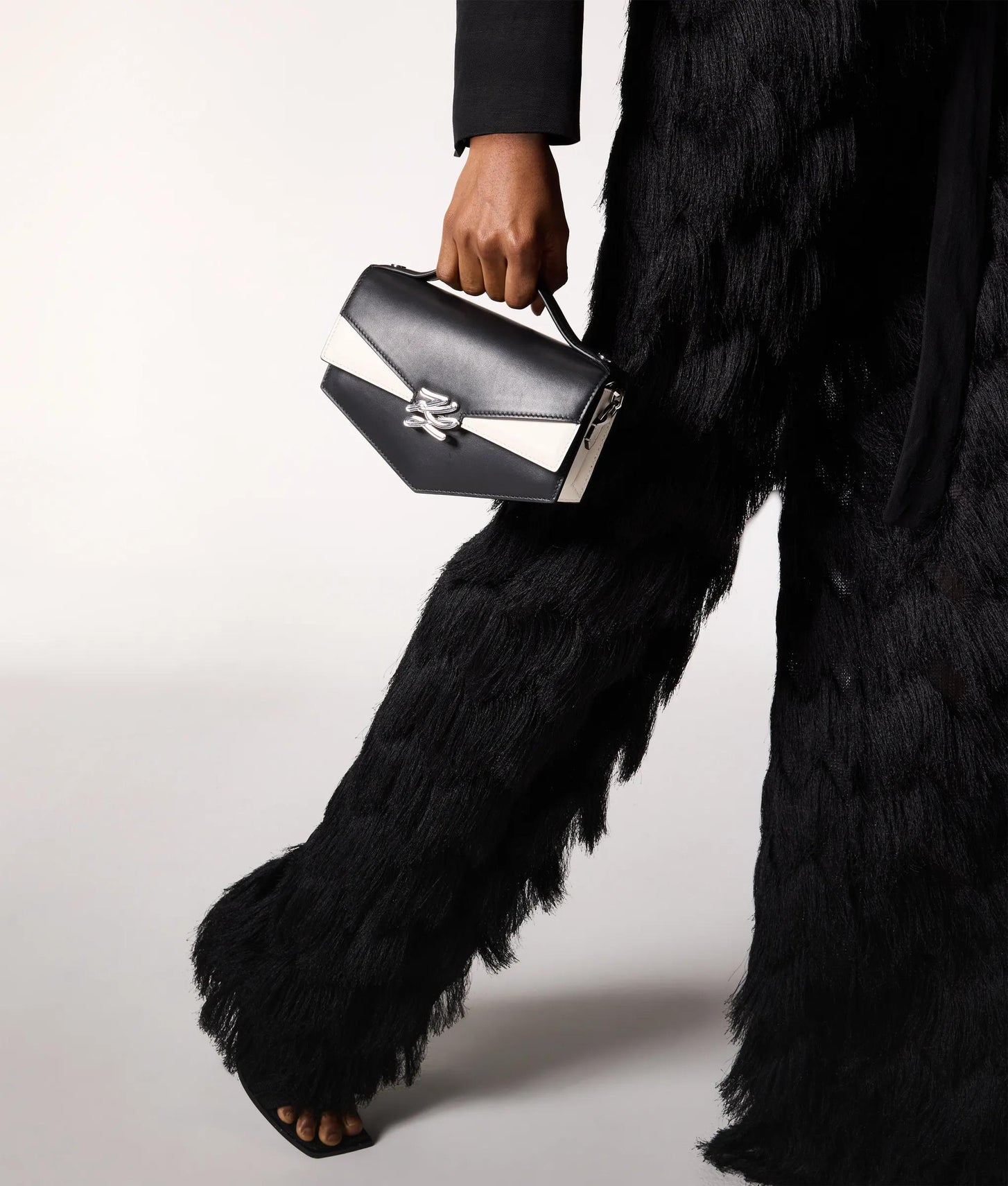 KarlLagerfeld Kl Studio Autograph Monochrome Crossbody Bag Black/White