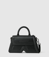 KarlLagerfeld Ikon K Leather Top Handle Bag Black-Nickel