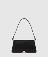 KarlLagerfeld Ikon K Leather Shoulder Bag Black-Nickel