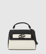 KarlLagerfeld Kautograph Nano Color-Block Bag Black/White