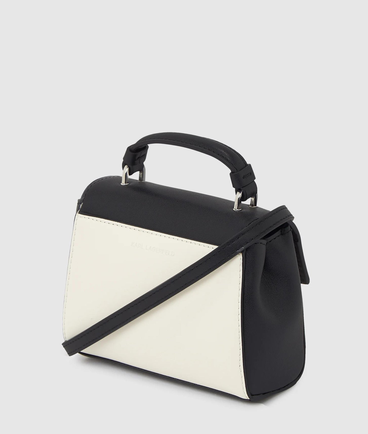KarlLagerfeld Kautograph Nano Color-Block Bag Black/White