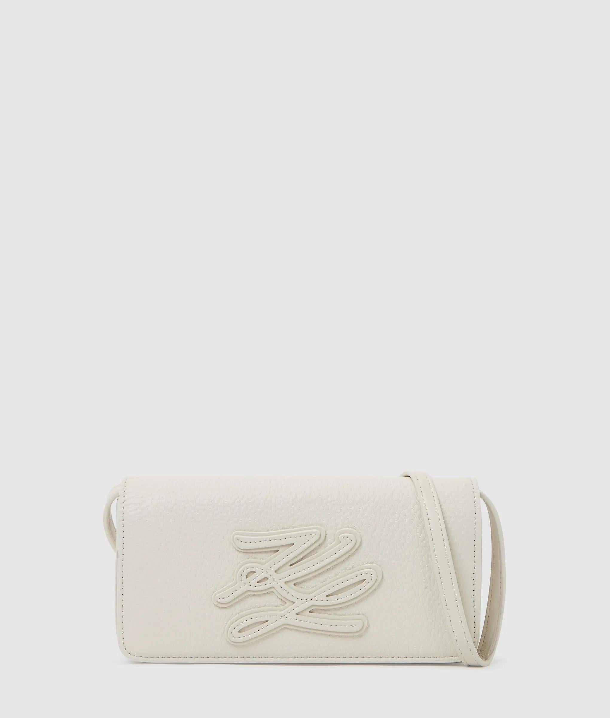 KarlLagerfeld Kautograph Patch Mini Crossbody Bag Off White