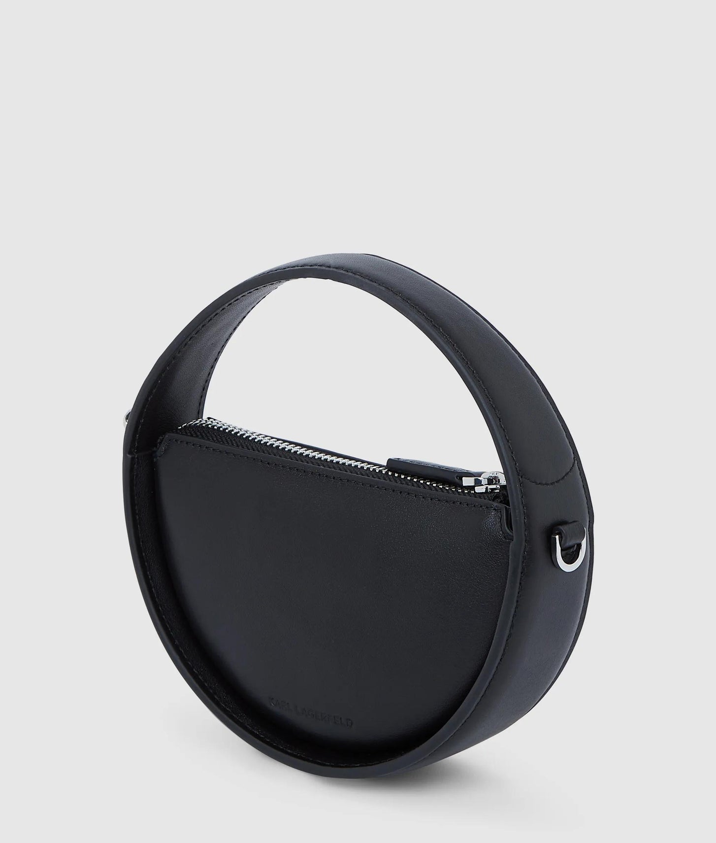 KarlLagerfeld Ksignature Nano Round Bag Black-Nickel