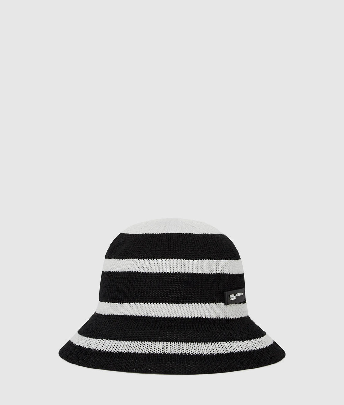 KarlLagerfeld Striped Mesh Tote Bag Vertical Black/White Stripes
