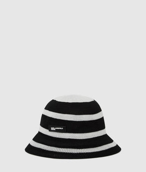 KarlLagerfeld Striped Mesh Tote Bag Vertical Black/White Stripes