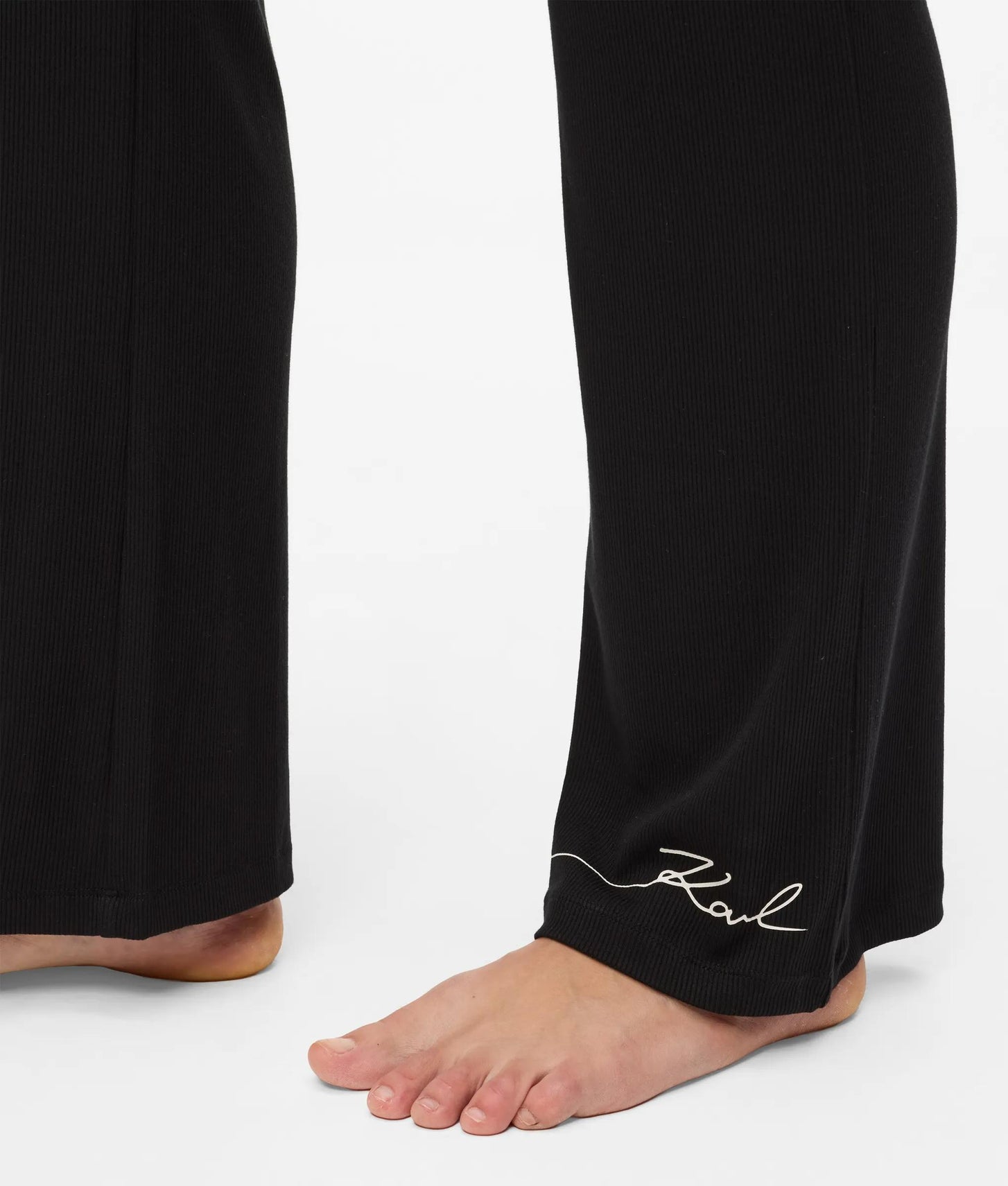 Karl Lagerfeld Signature Loungewear Flared Pants Black