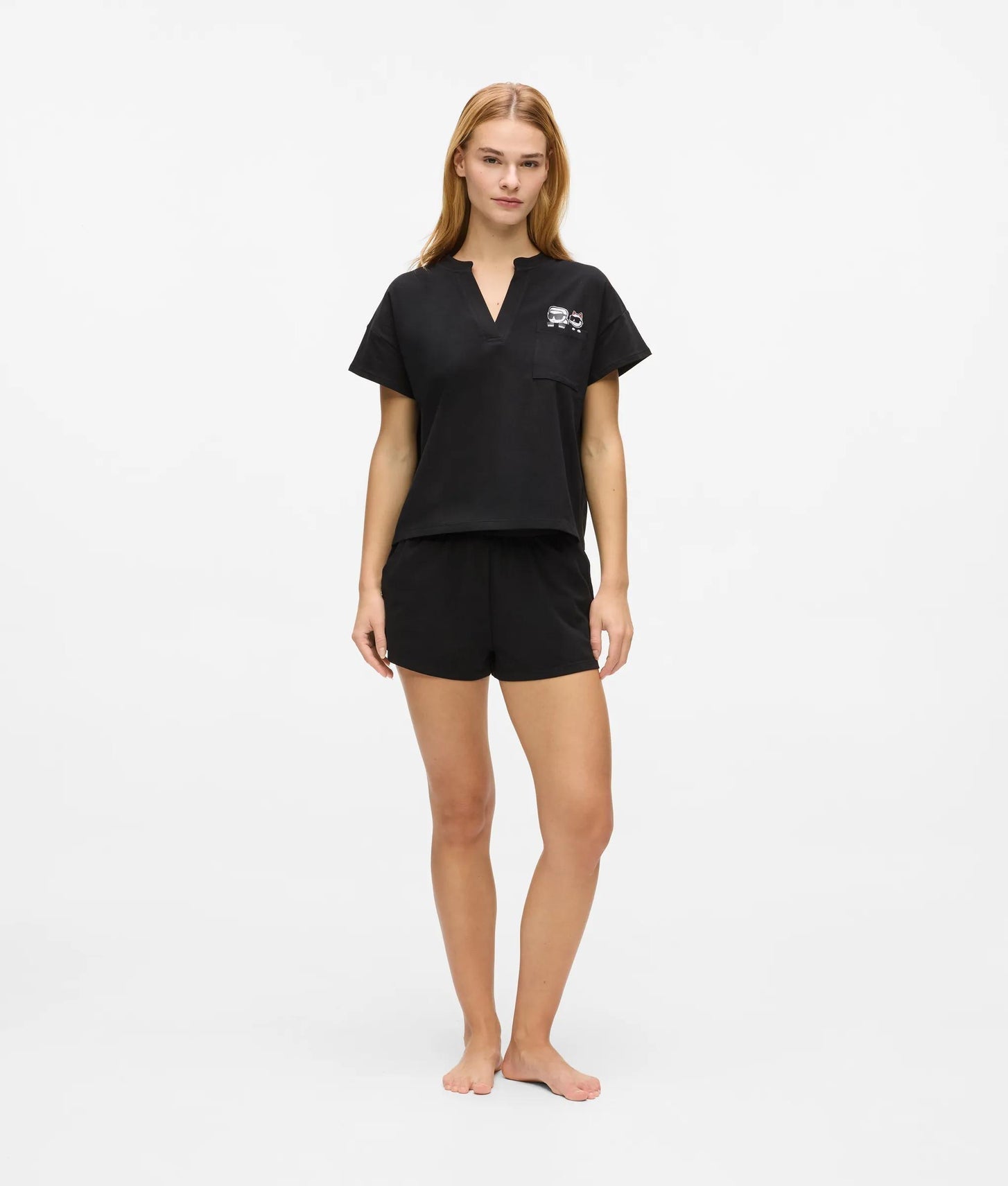 Karl Lagerfeld Ikon Short Pajama Set Black