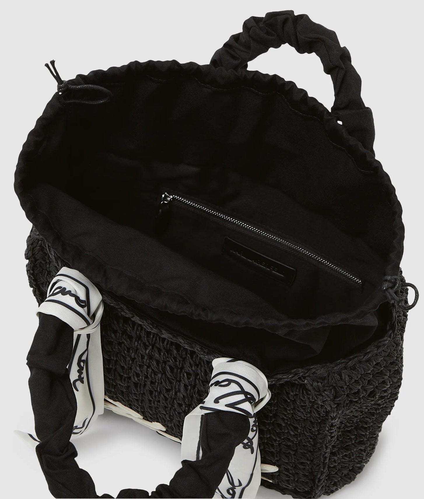 KarlLagerfeld Signature Scarf Beach Bag Black