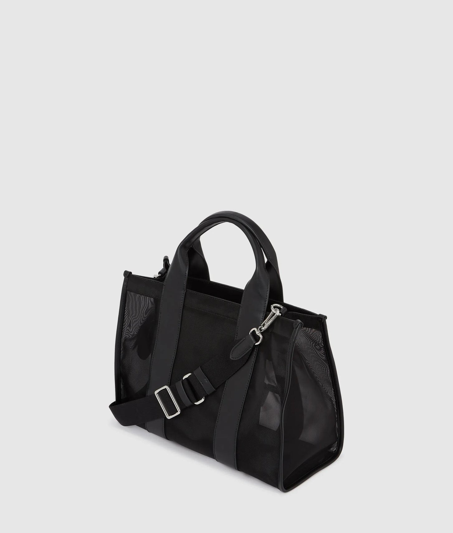 KarlLagerfeld Rue St-Guillaume Square Mesh Medium Tote Bag Black