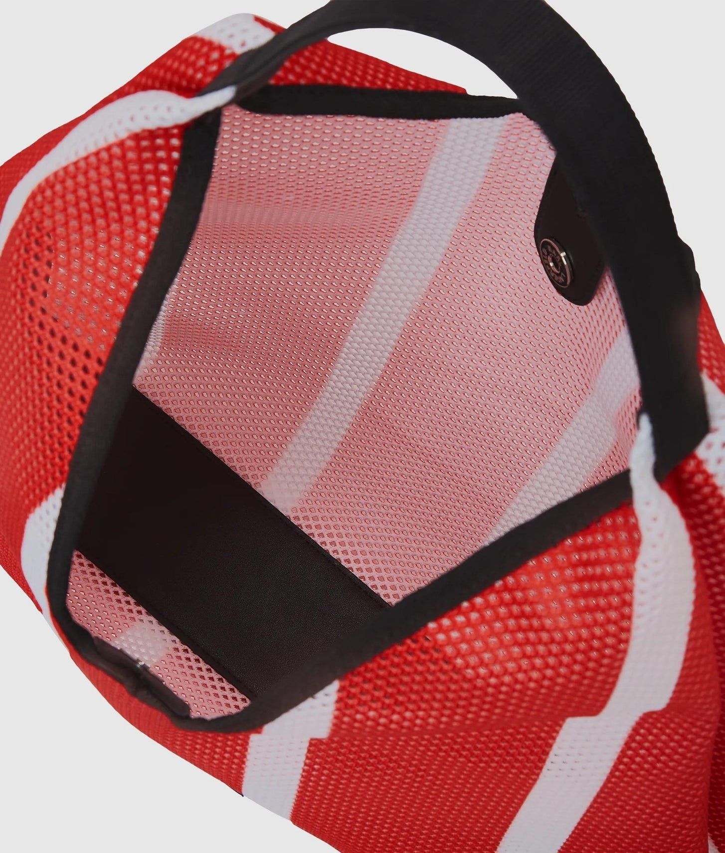 KarlLagerfeld Striped Mesh Tote Bag Vertical Grenadine-White Stripes