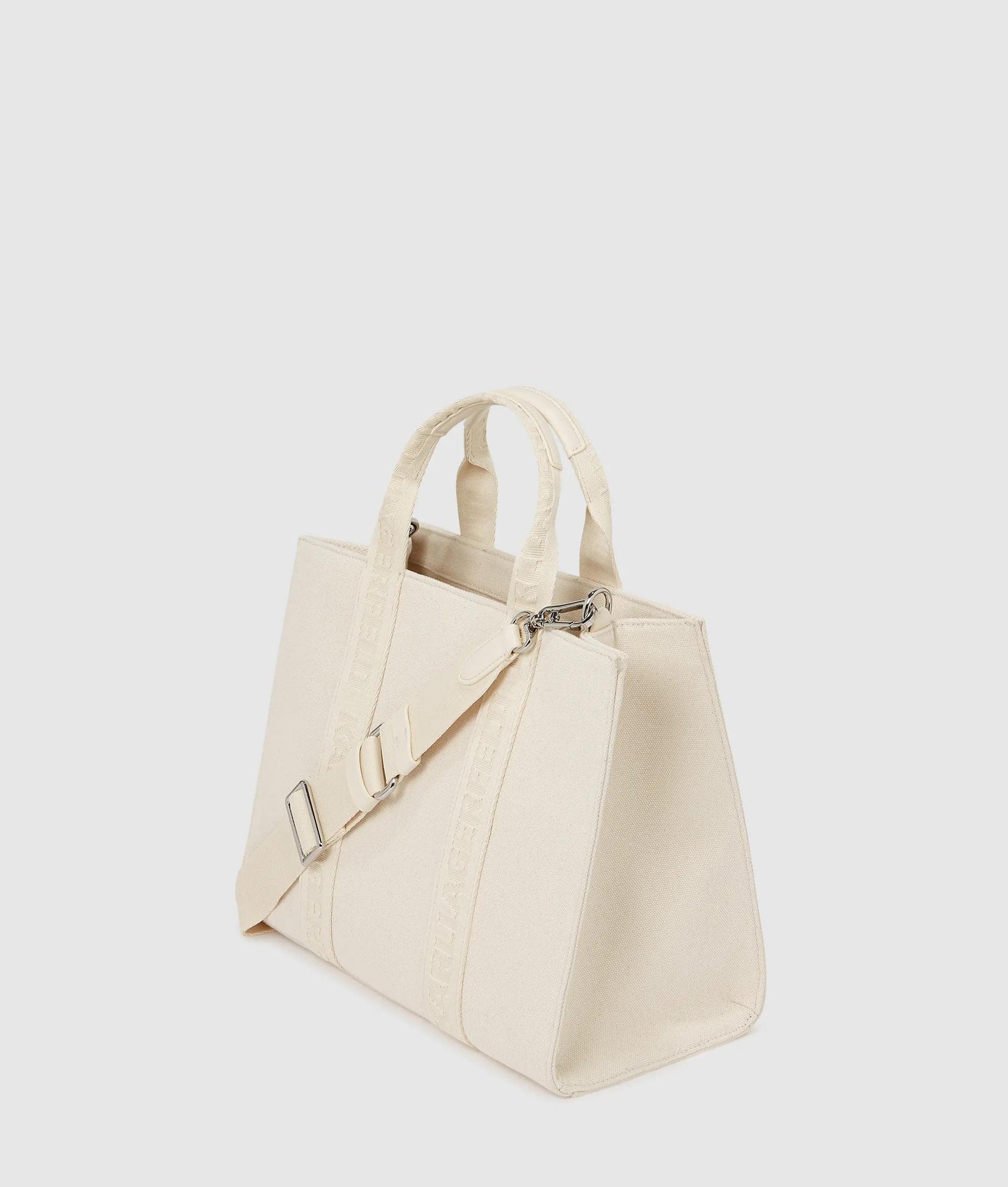 KarlLagerfeld Ikon Choupette Pin Square Tote Bag Off White
