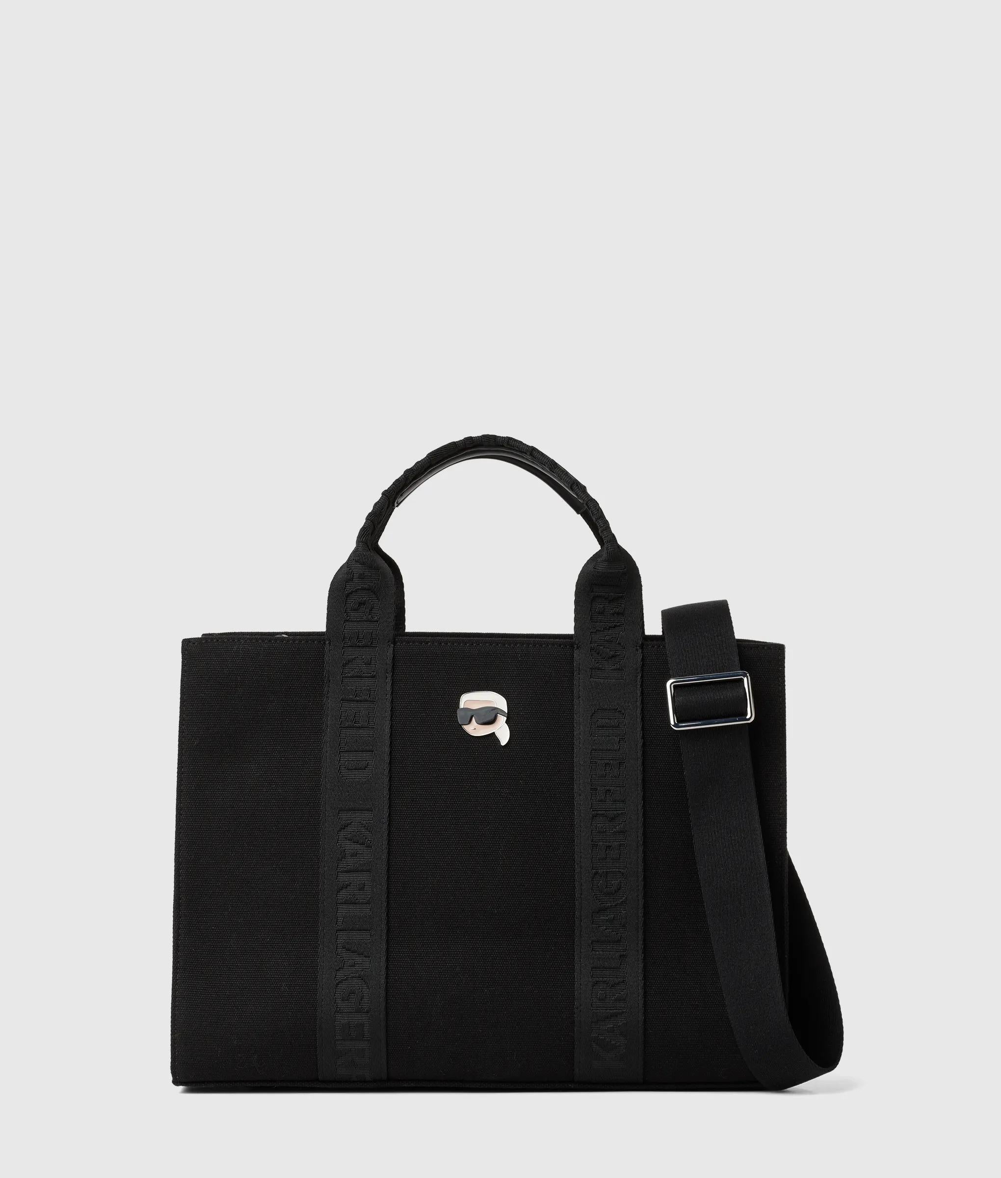 KarlLagerfeld Ikon Pin Square Tote Bag Black