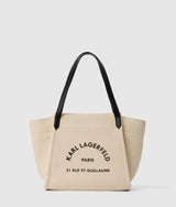 KarlLagerfeld Rue St-Guillaume Winged Tote Bag Natural