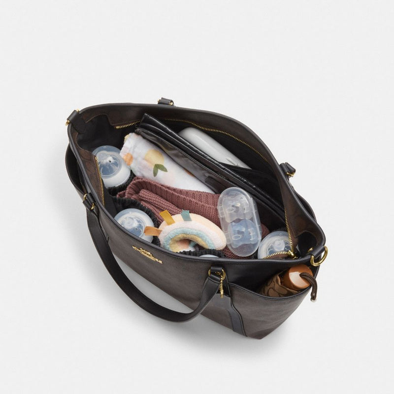 Coach Baby Bag Gold Black