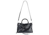 Balenciaga Le City Small Bag In Black Arena Lambskin Shiny Silver Hardware Black (8114422Aa9S1000)