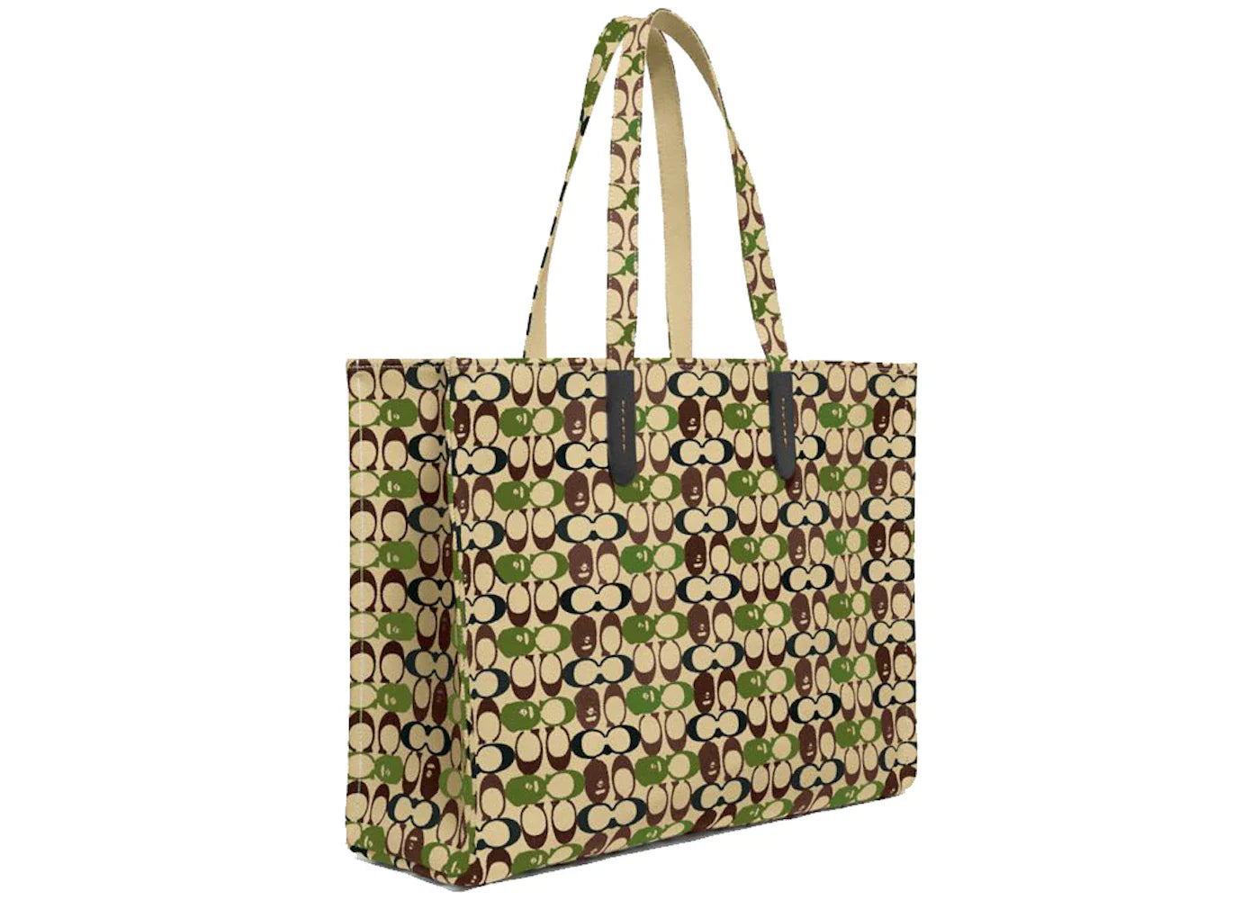 Coach X Bape Tote 47 Signature Canvas With Ape Head Black Copper/Camo Multi
