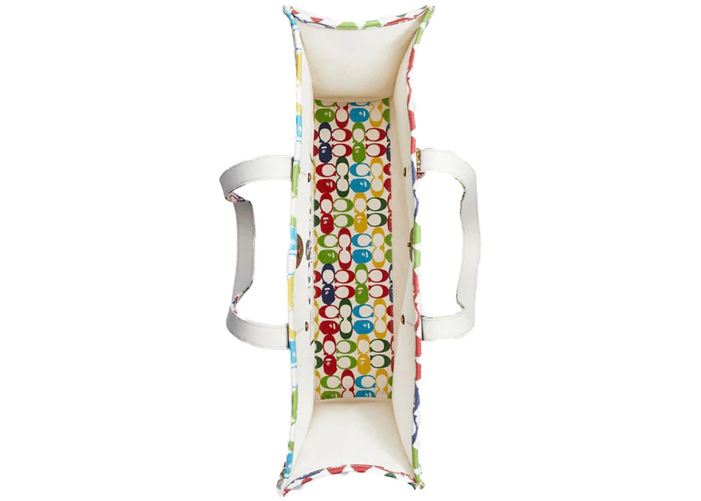 Coach X Bape Tote 47 Signature Canvas With Ape Head Brass/Multi