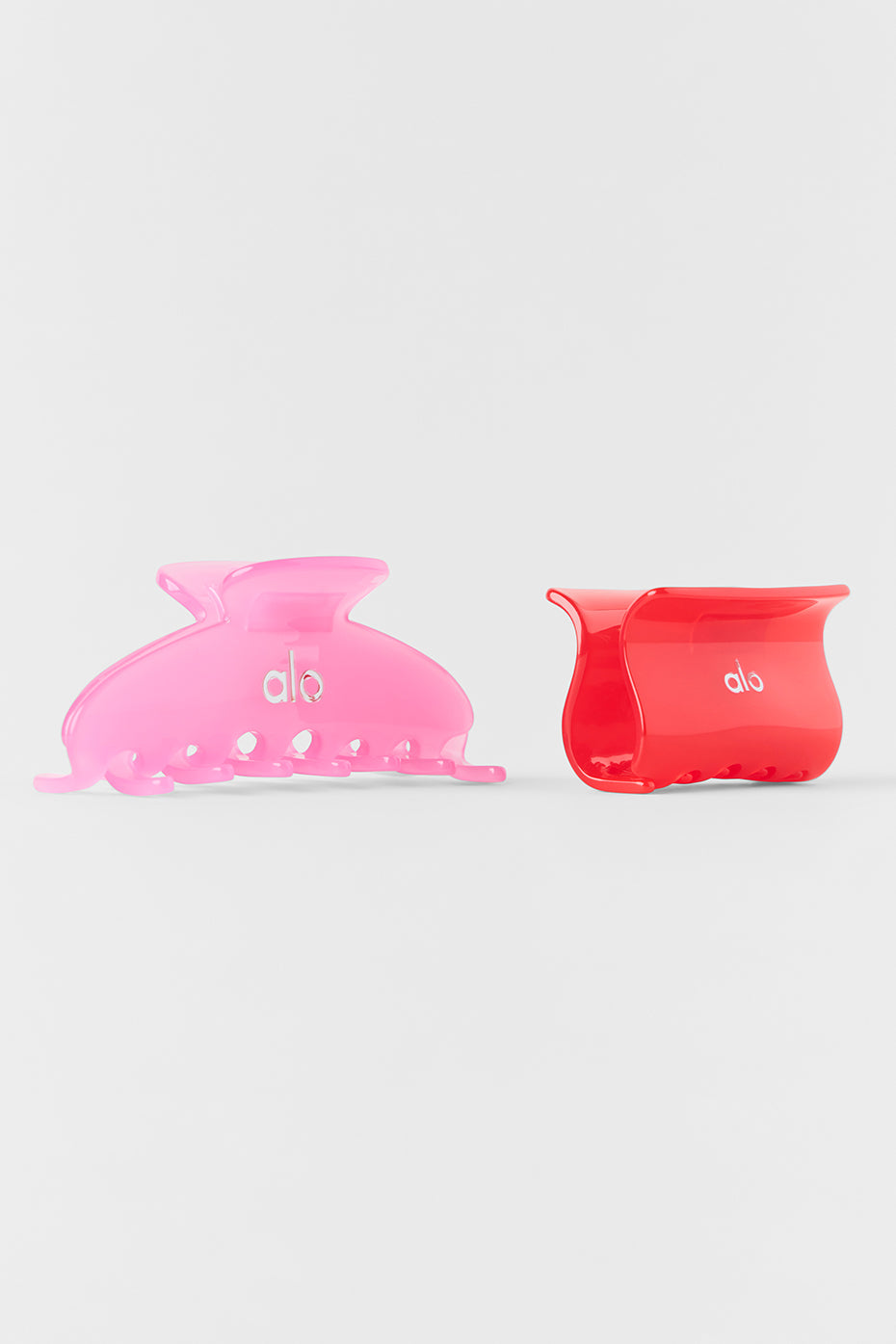 Alo Yoga Effortless Claw Clip (2-Pack) - Candy Heart Pink/Bright Red