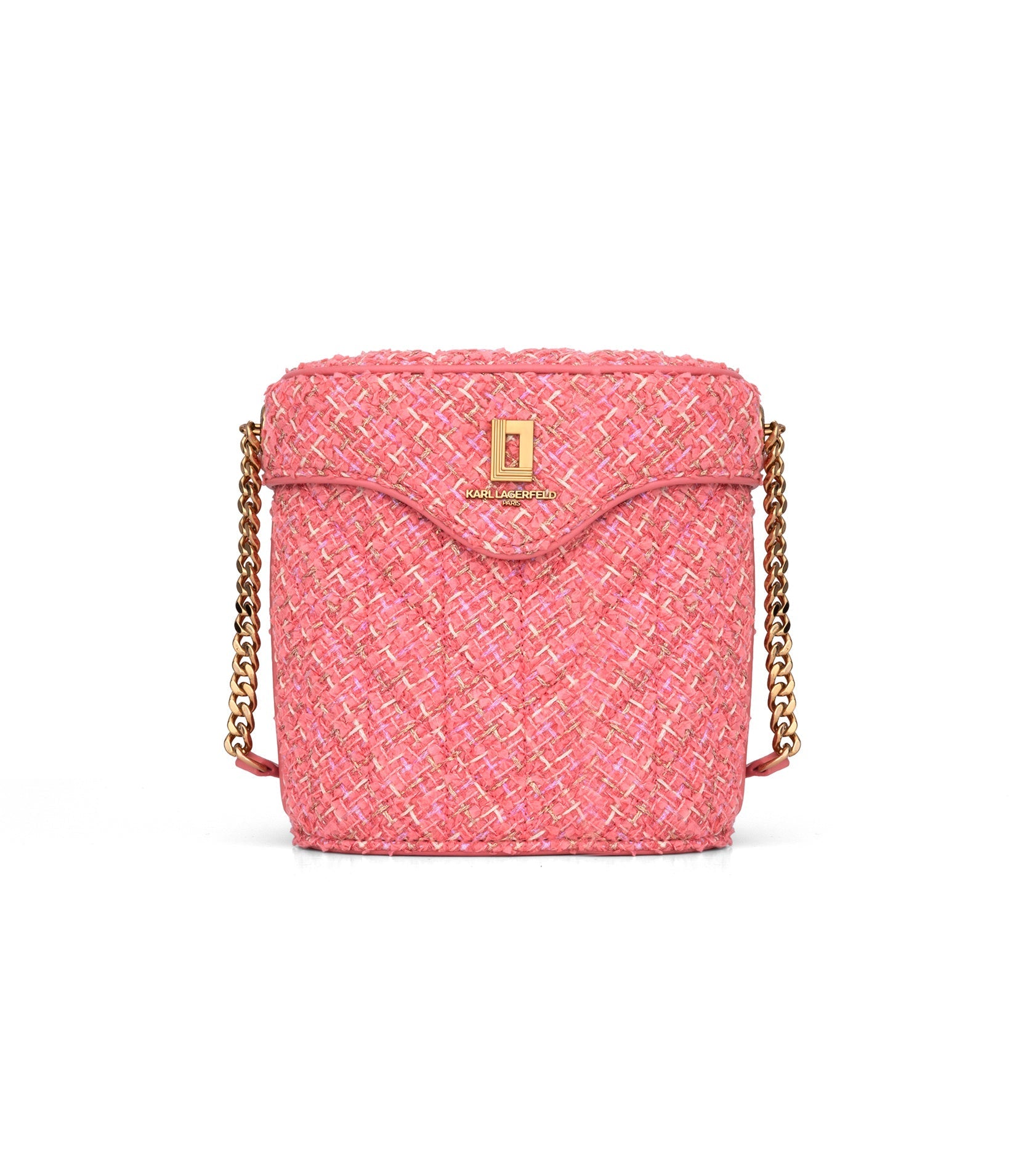 KarlLagerfeld Lafayette crossbody bucket bag sunkist coral