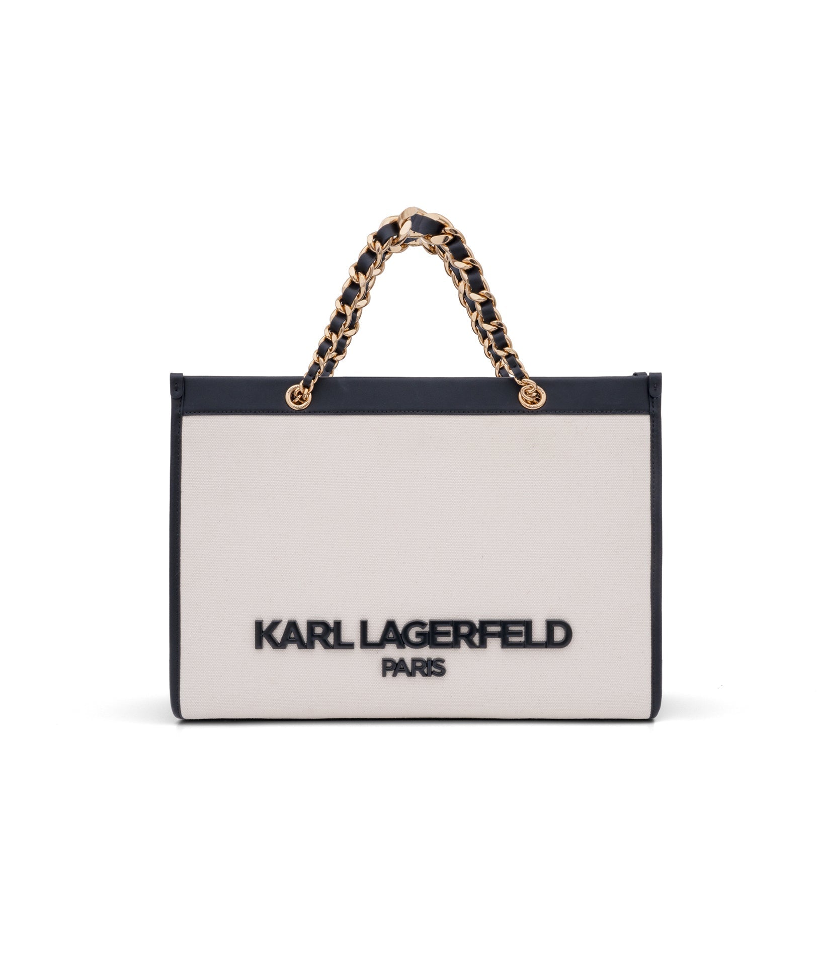 KarlLagerfeld Savoie tote with chain strap natural/black