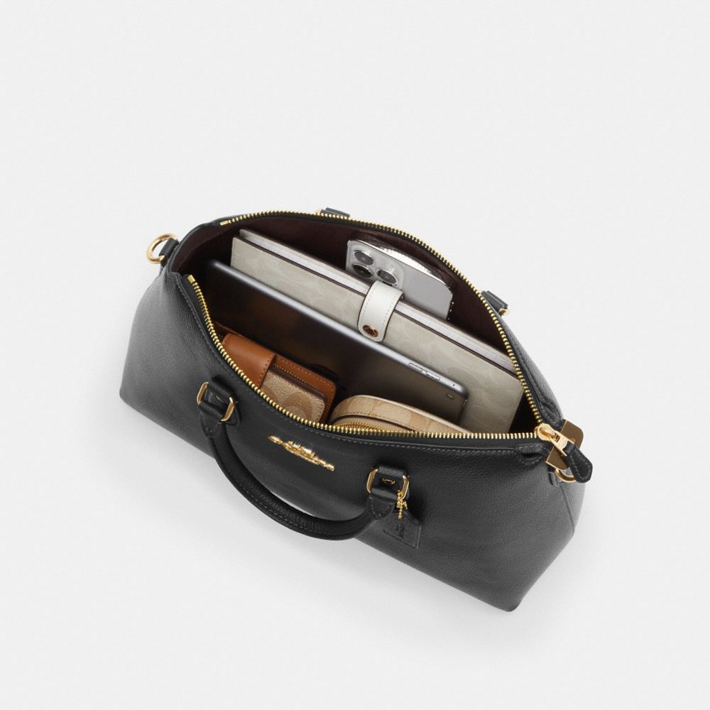 Coach Georgia Satchel Bag Gold Dark Stone