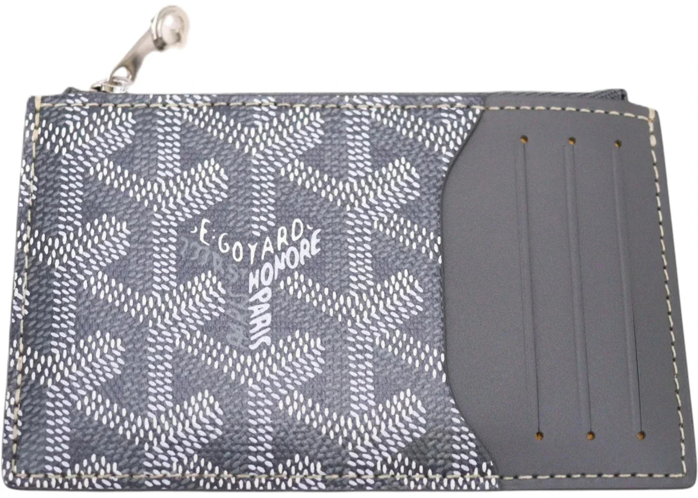 Goyard Bourbon Zipped Card Holder Grey