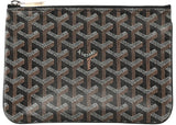 Goyard Senat Pouch Goyardine Pm Black/Tan