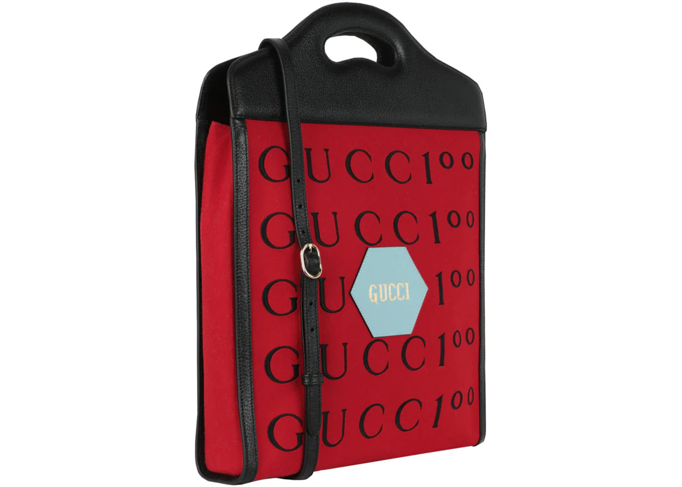 Gucci Aria 100Th Anniversary Embroidered Tote Red