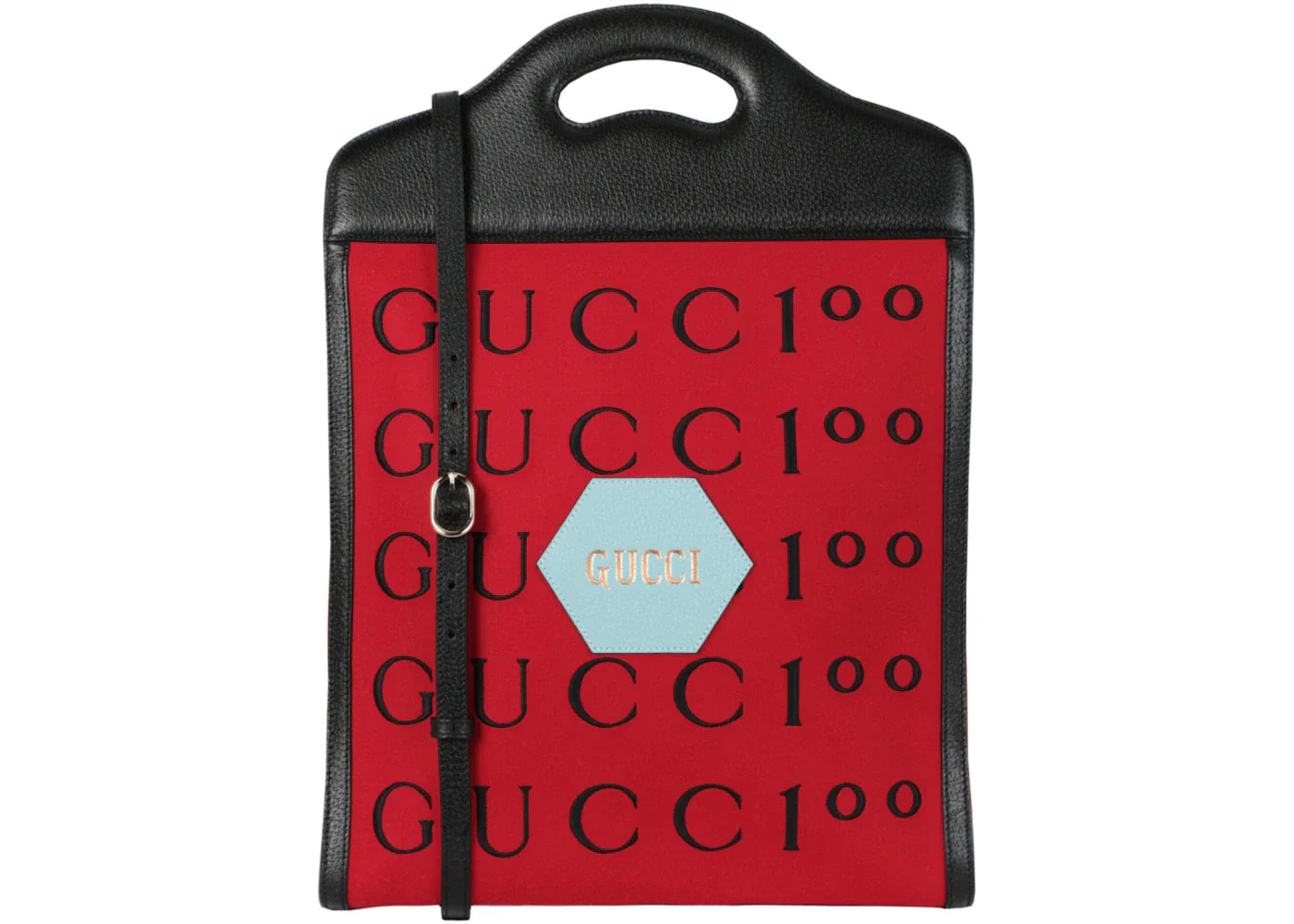 Gucci Aria 100Th Anniversary Embroidered Tote Red