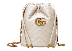 Gucci Gg Marmont Bucket Bag Mini Matelasse White