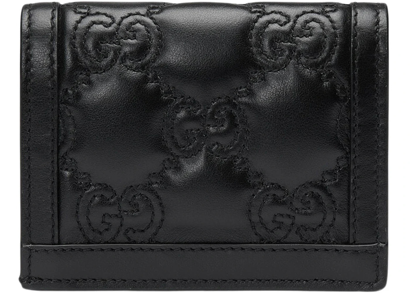 Gucci Gg Matelasse Card Case Wallet Black
