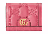 Gucci Gg Matelasse Card Case Wallet Pink