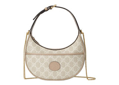 Gucci Half-Moon Shaped Bag Mini Gg Supreme Beige/White