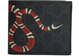 Gucci Kingsnake Wallet Gg Supreme 8 Card Slots Black