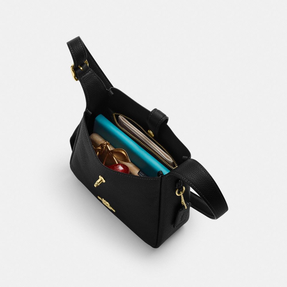 Coach Hadley Mini Crossbody Bag With Signature Canvas Gold Dark Natural Multi