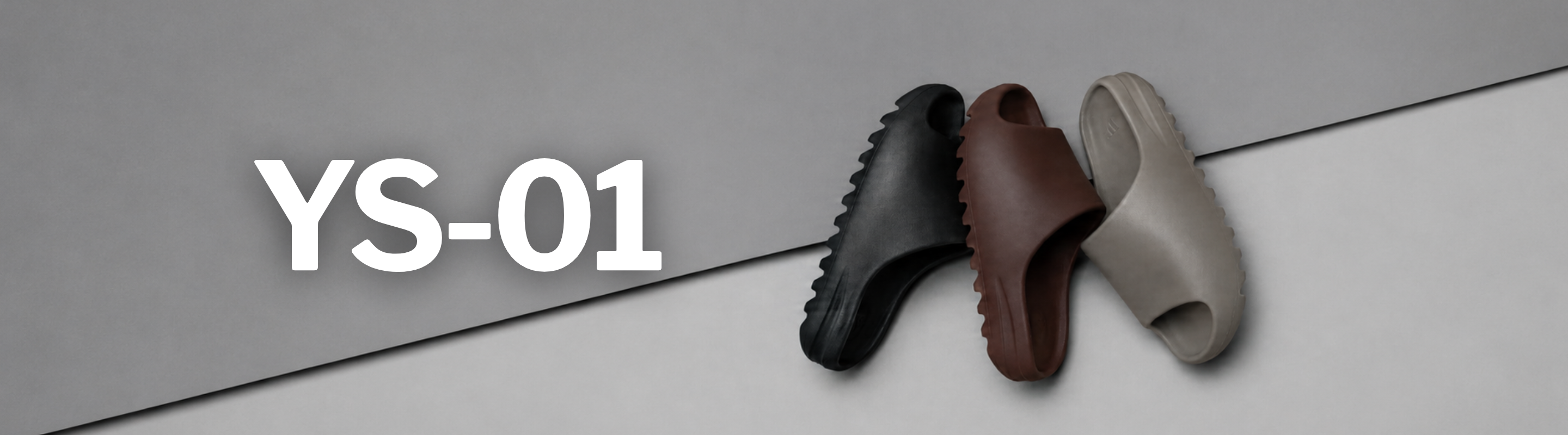 Three slide pairs in black, brown, and grey with 'YS-01' text