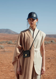 Polene Numero Sept Crossbody Wallet Textured Black