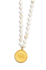 Alo Yoga White Turquoise Mala Necklace