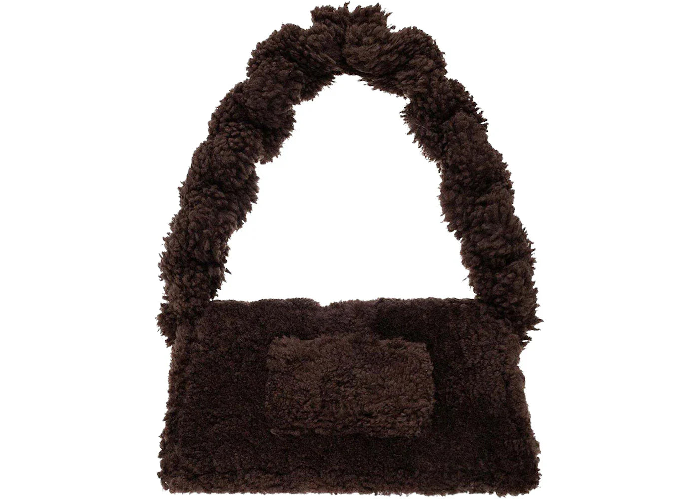 Jacquemus Le Bambidou Fur Shoulder Bag Dark Brown