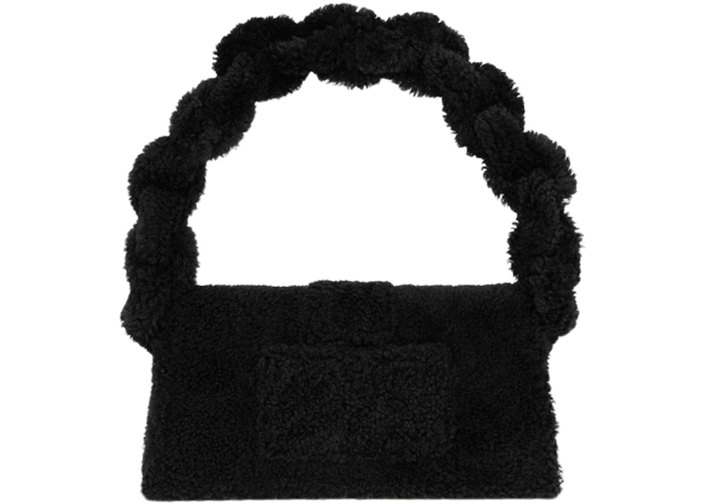 jacquemus le bambidou shearling flap bag black