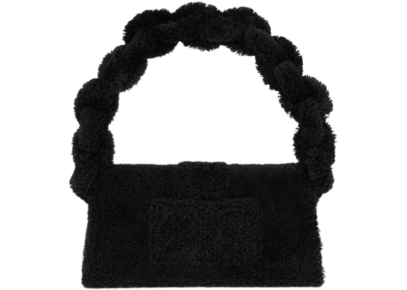 jacquemus le bambidou shearling flap bag black