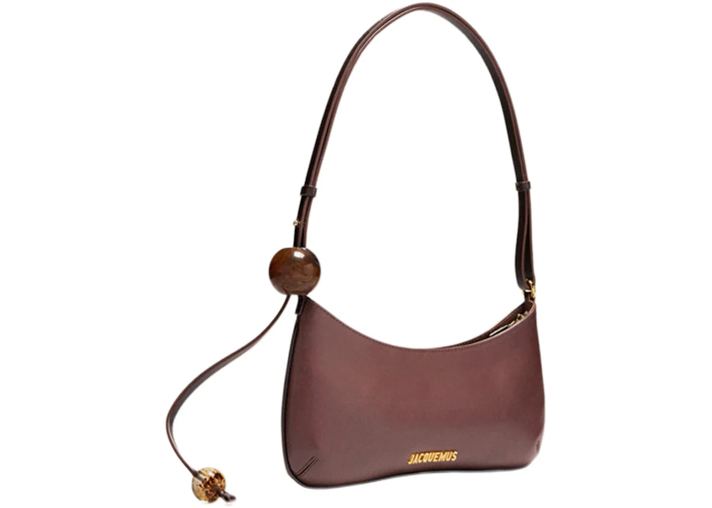 jacquemus le bisou perle beaded shoulder bag medium brown