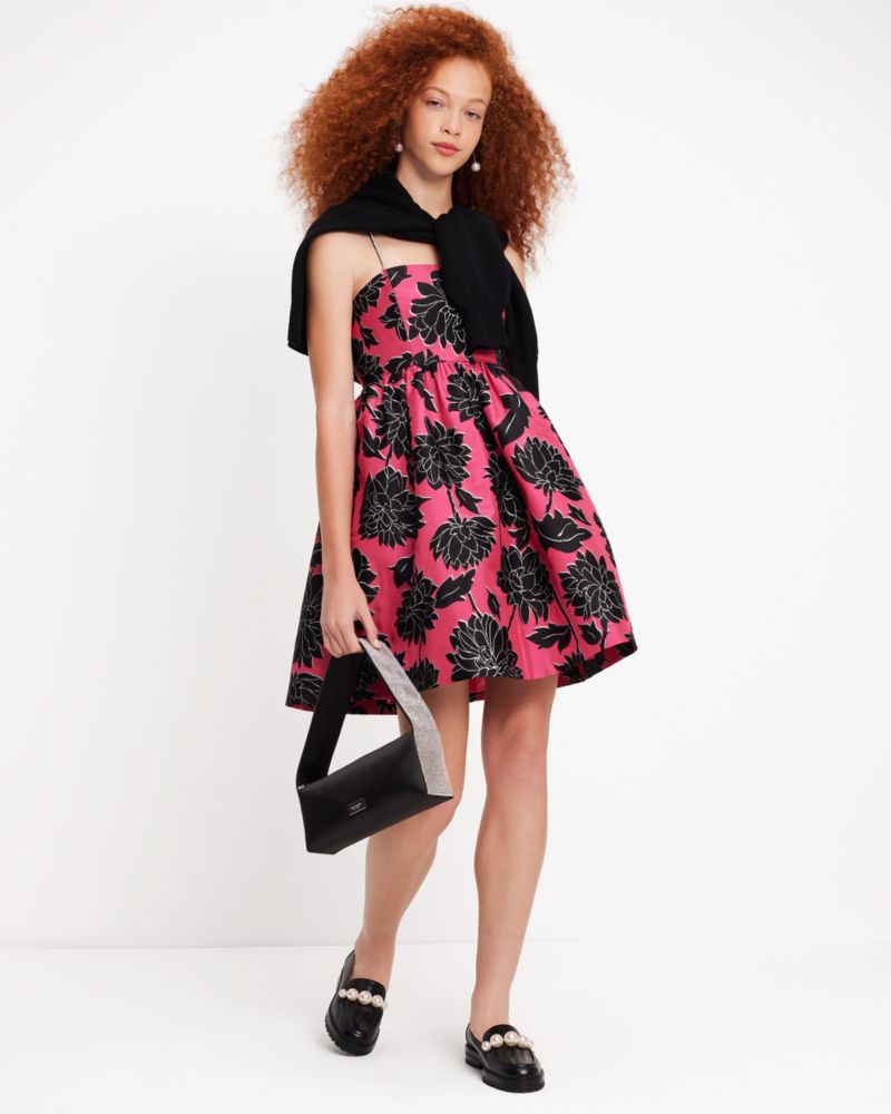 KateSpade Afterparty Crystal Embellished Satin Shoulder Bag Black Multi