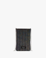 KateSpade Swing Embellished Satin Phone Pouch Black Multi