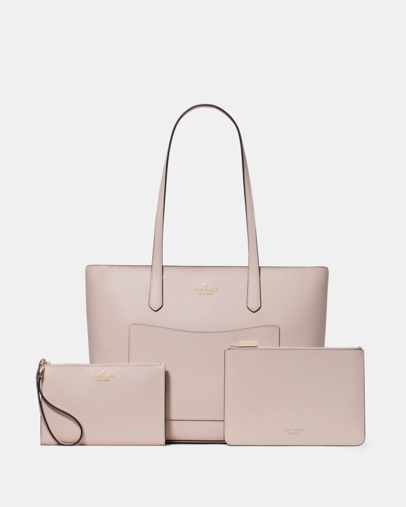 KateSpade Staci Large Tote Set Powdered Sugar