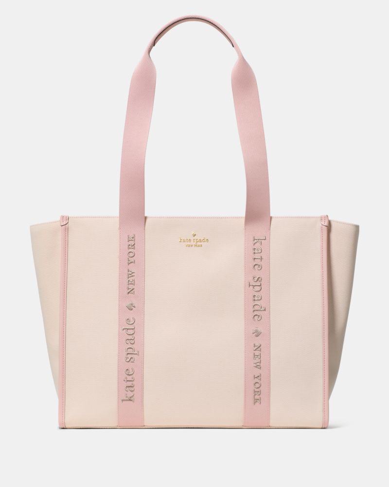 KateSpade Kip Canvas Large Tote Bag Rose Smoke Multi