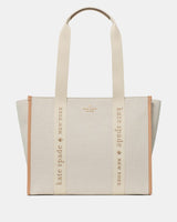 KateSpade Kip Canvas Large Tote Bag Light Fawn Multi